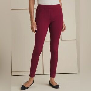 NWT Chico’s Ponte Legging Pants Cranberry Spice Slim Stretch Fit Size 2R (US 12)